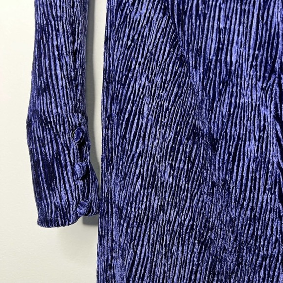 PatBO Textured Velvet Cutout Gown In Deep Purple Long Sleeve Gothic Size 0 - Picture 9 of 14